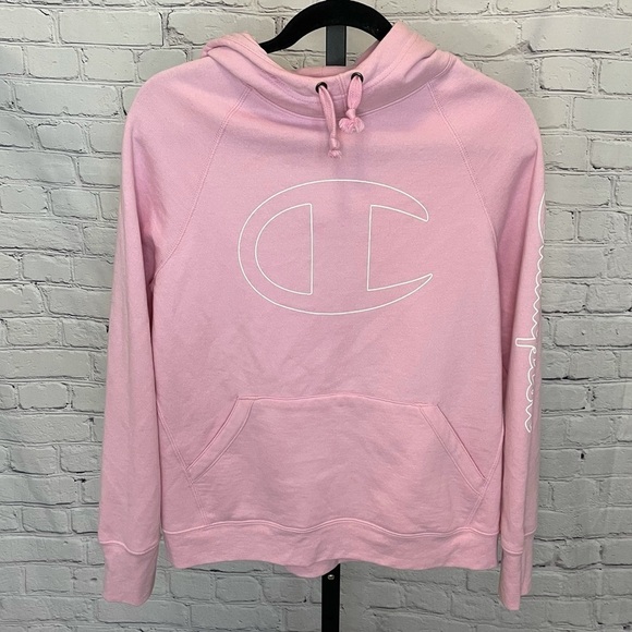 Champion Logo Hoodie Light Pink - Picture 1 of 4